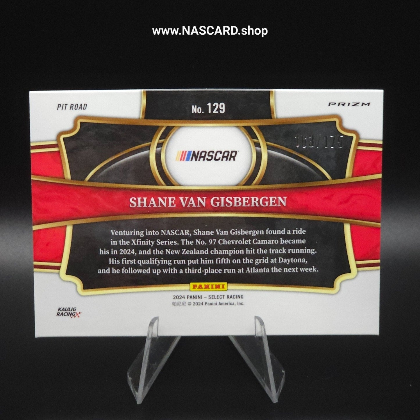 2024 Panini Select Pit Road Shane Van Gisbergen #129 Blue Prizm /175 (RC)