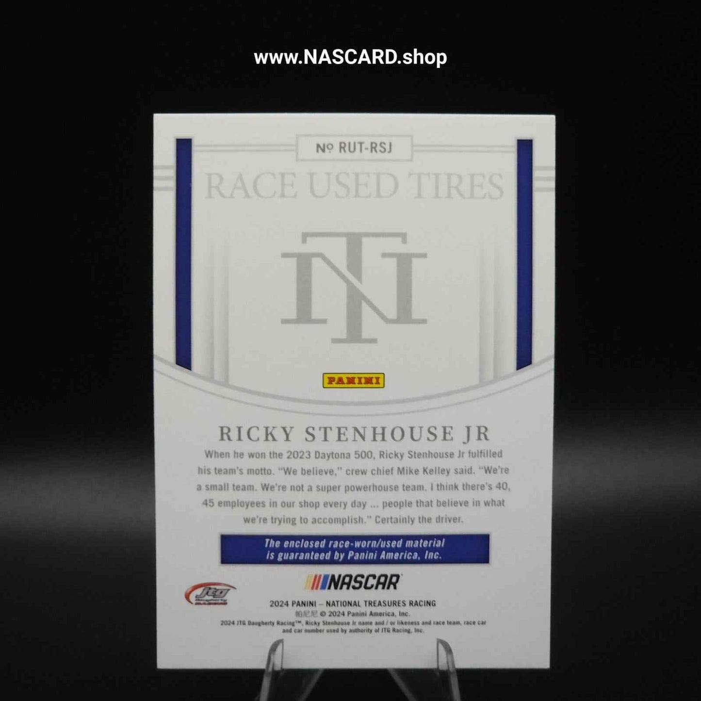 2024 National Treasures Race Used Tires Holo Gold Ricky Stenhouse Jr. 01/10