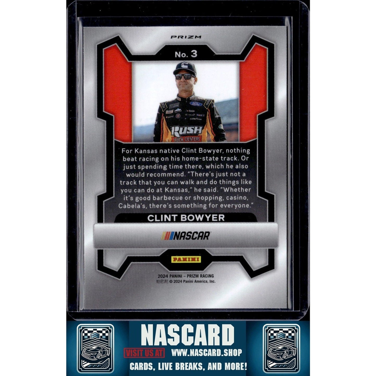 2024 Panini Prizm #3 Clint Bowyer White Sparkle