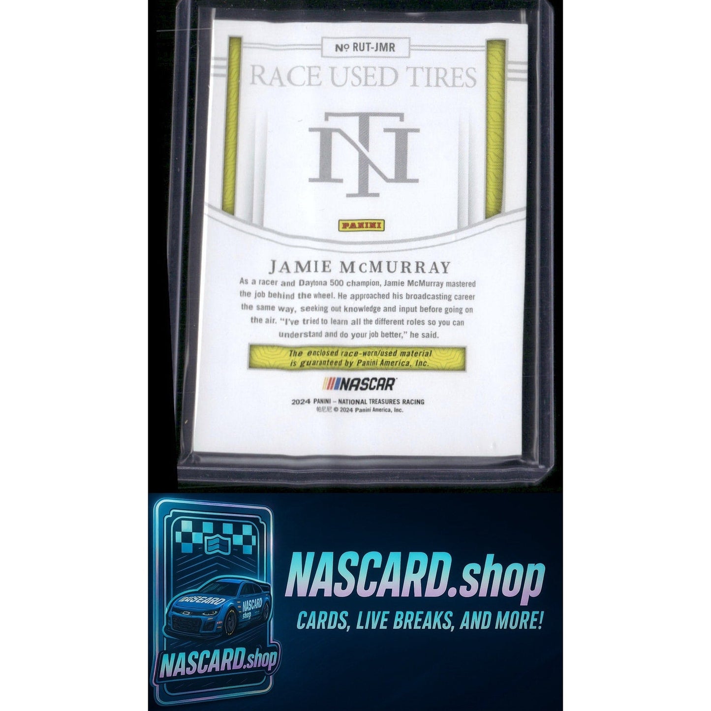 2024 National Treasures Jamie McMurray Race Used Tires Holo Gold 01/10