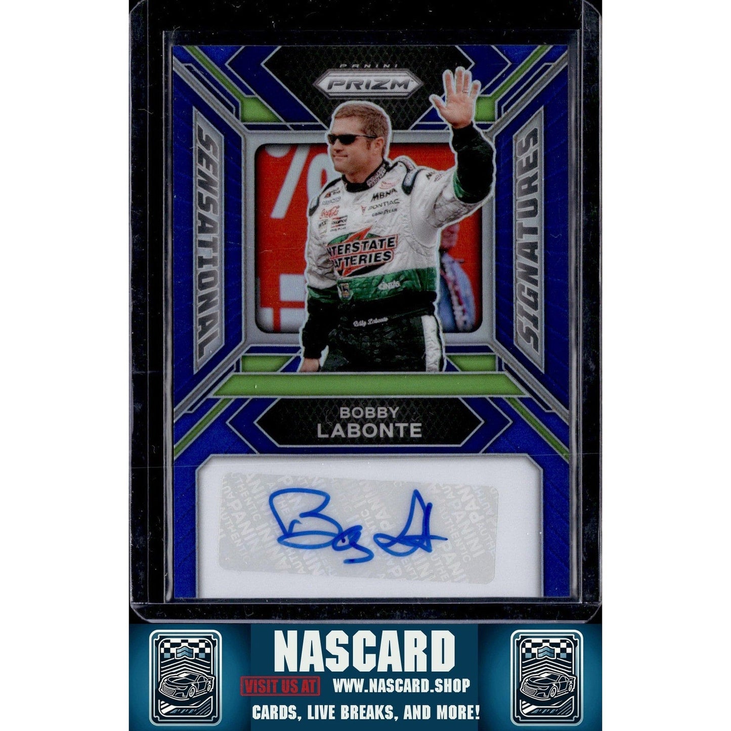 2024 Panini Prizm #SS-BLE Bobby Labonte Sensational Signatures Blue #/49