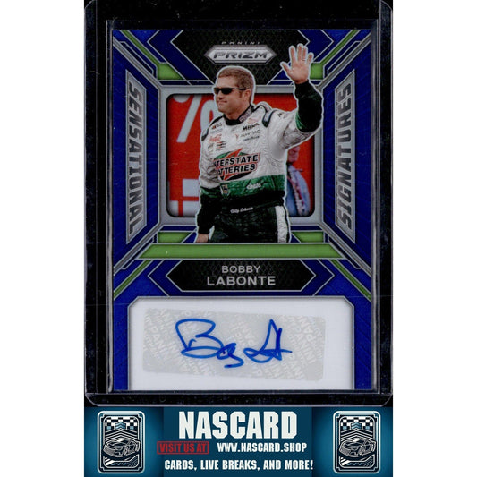 2024 Panini Prizm #SS-BLE Bobby Labonte Sensational Signatures Blue #/49