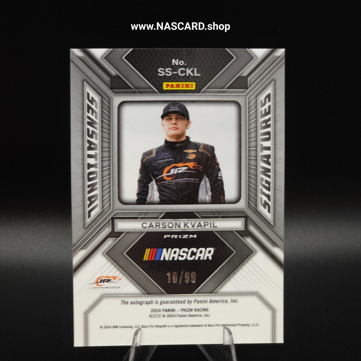 2024 Panini Prizm Sensational Signatures Red Prizm Carson Kvapil RC /99